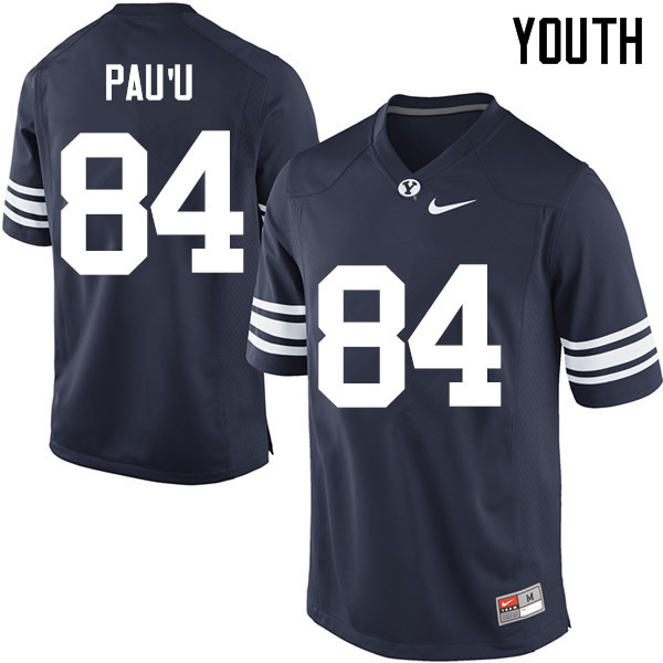 Youth #84 Neil Pauu BYU Cougars College Football Jerseys Sale-Navy
